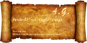 Andrási Györgyi névjegykártya